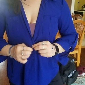 Indigo blue button down